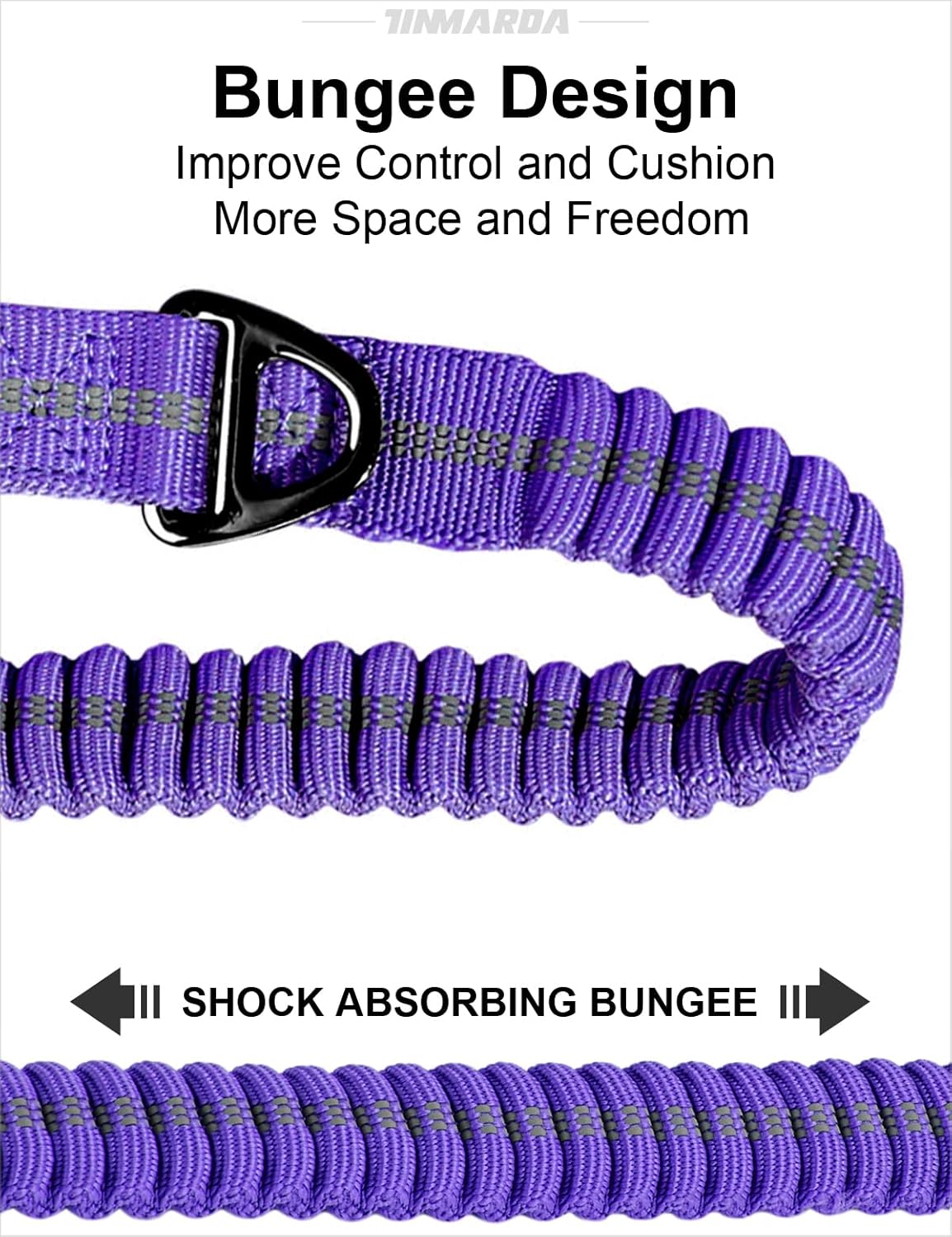 Heavy Duty Dog Leash, 4-6FT Shock Absorbing Dog Leashes with Traffic Handle and Comfortable Padded Handles, Advanced Easy Metal Clip, No Pull Reflective Leash for Medium Large Dogs,Purple