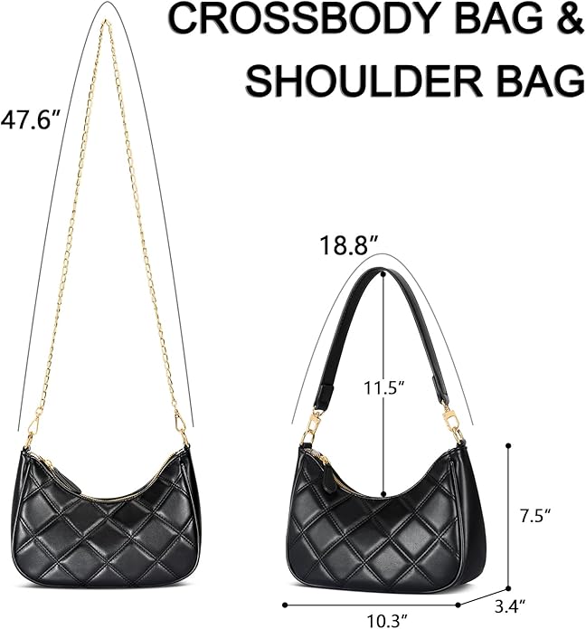 Shoulder Bag for Women Cute Hobo Purses and Handbags Retro Clutch Underarm Purse | Cute, Black