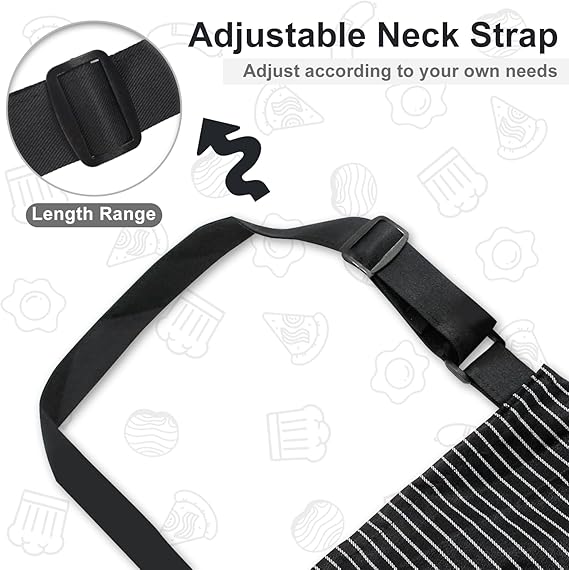 2 Pack Kitchen Cooking Aprons, Adjustable Bib Soft Chef Apron with 2 Pockets for Men Women(Black/Pink)
