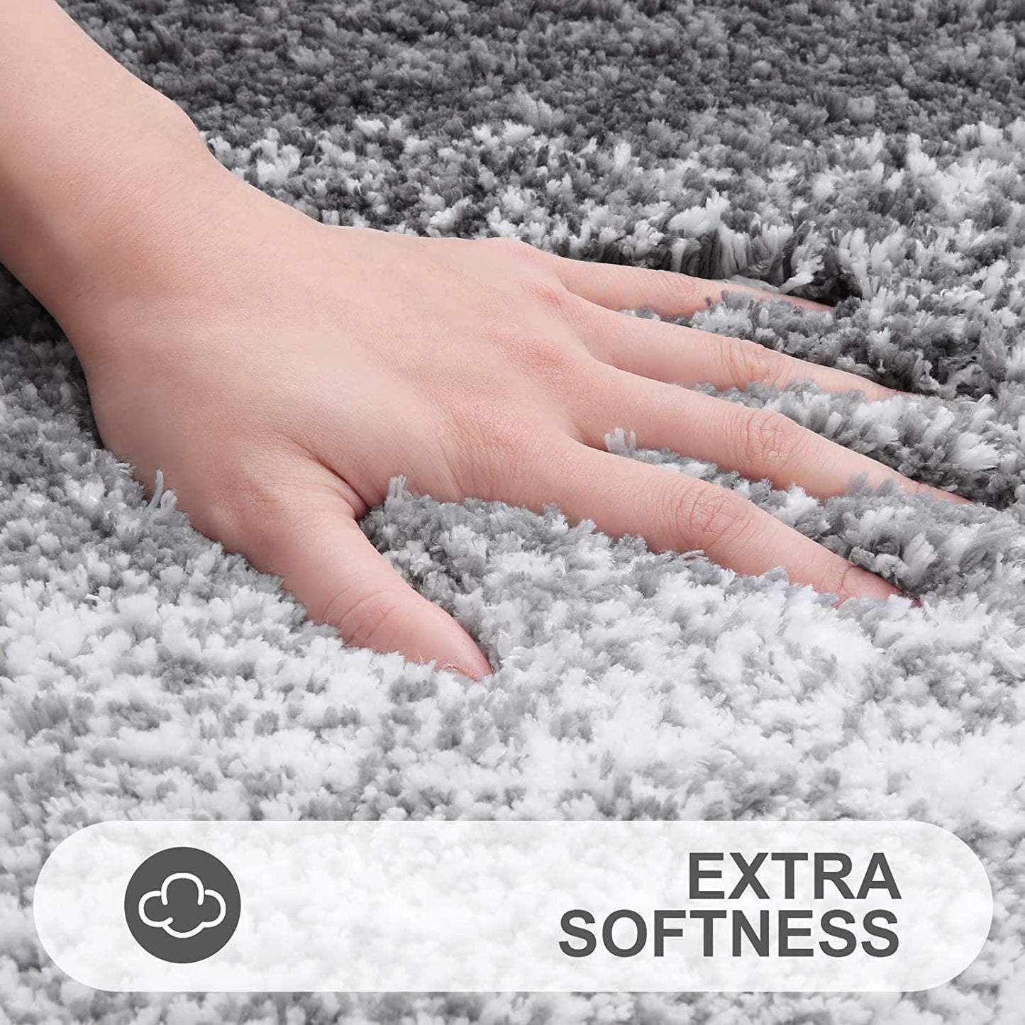 Luxury Bathroom Rug Mat, Extra Soft and Absorbent Microfiber Bath Rugs, Non-Slip Plush Shaggy Bath Carpet, Grey