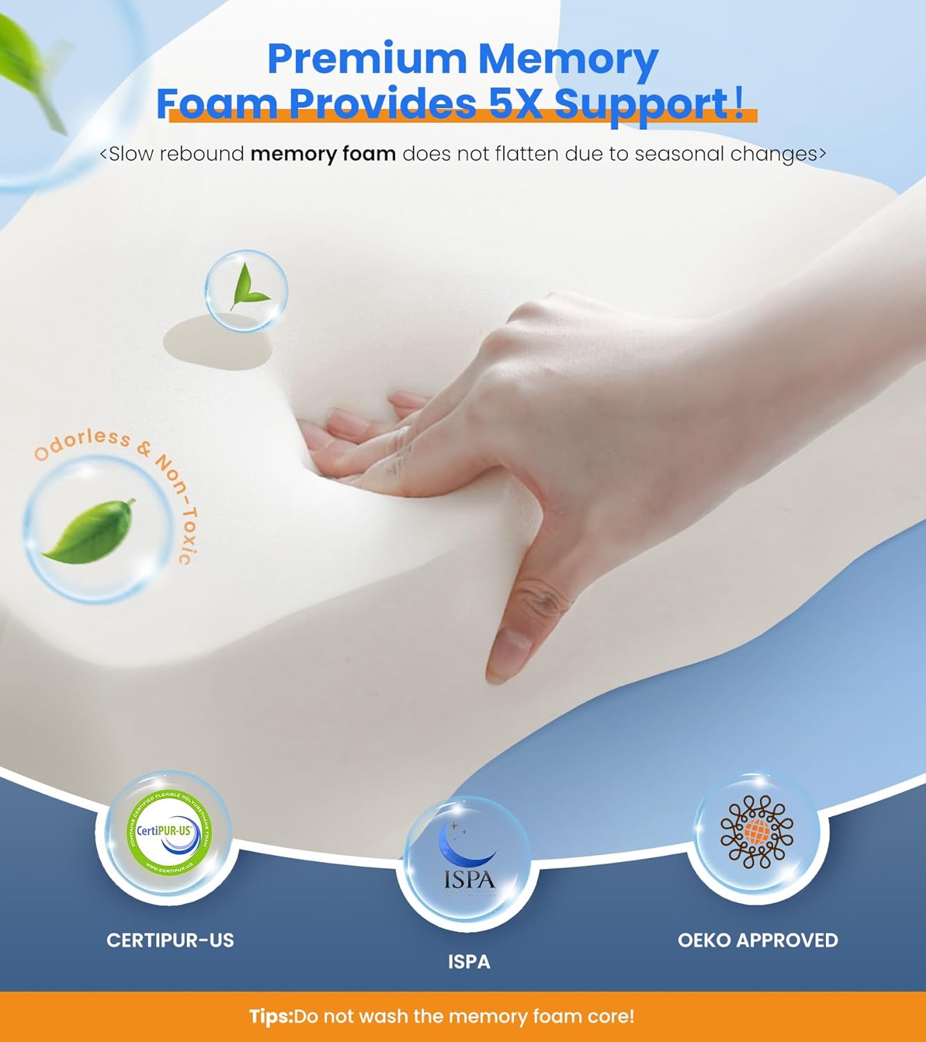 Cervical Pillow for Neck and Shoulder,Contour Memory Foam Pillow,Ergonomic Neck Support Pillow for Side Back Stomach Sleepers with Pillowcase,DOVE