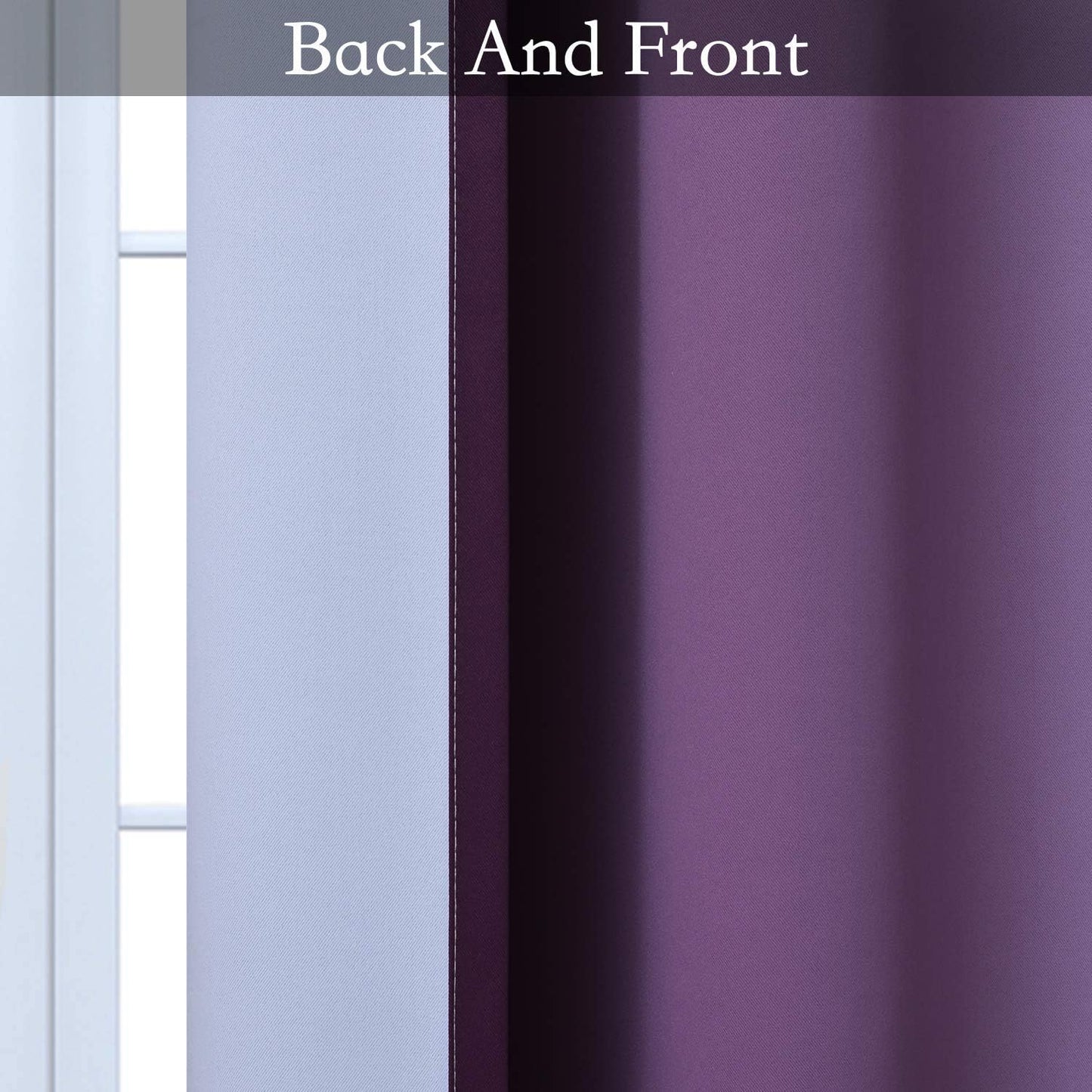 Ombre Room Darkening Curtains for Bedroom,  Light Blocking Thermal Insulated Grommet Window Curtain/Drapes for Living Room,2 Panels,Purple&White