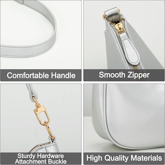 Shoulder Bag for Women Cute Hobo Purses and Handbags Retro Clutch Underarm Purse | Cute, Silvery