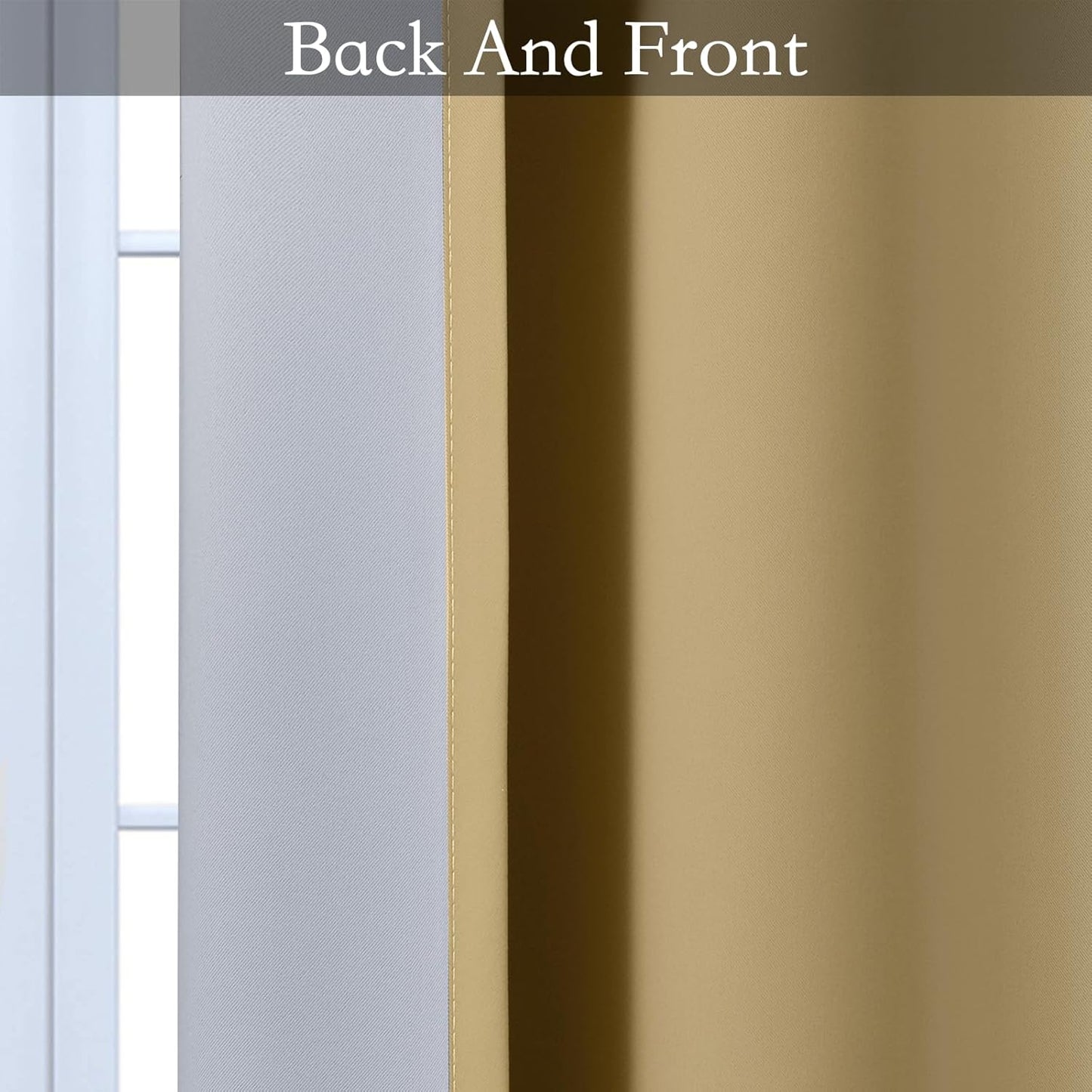 Ombre Room Darkening Curtains for Bedroom, Light Blocking Thermal Insulated Grommet Window Curtain/Drapes for Living Room,2 Panels,Yellow&White