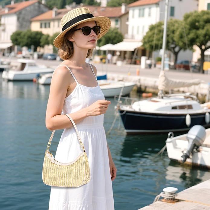 Shoulder Bag for Women Cute Hobo Purses and Handbags Retro Clutch Underarm Purse | Cute, Beige
