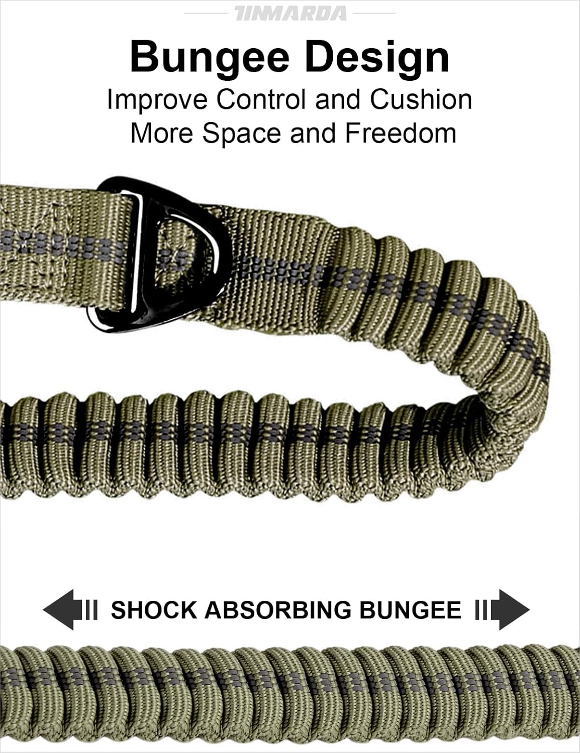 Heavy Duty Dog Leash, 4-6FT Shock Absorbing Dog Leashes with Traffic Handle and Comfortable Padded Handles, Advanced Easy Metal Clip, No Pull Reflective Leash for Medium Large Dogs,Army green