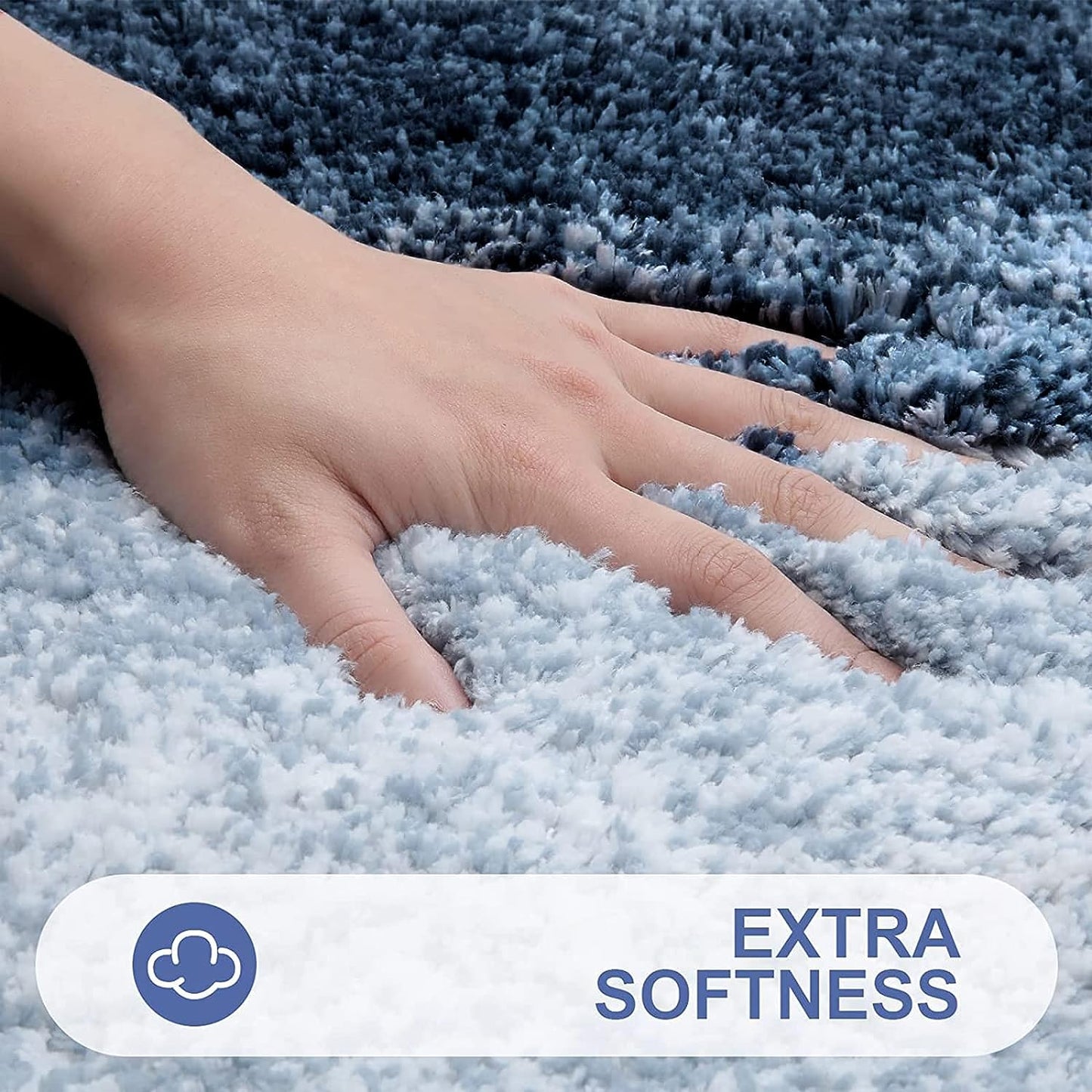 Luxury Bathroom Rug Mat, Extra Soft and Absorbent Microfiber Bath Rugs, Non-Slip Plush Shaggy Bath Carpet,Navy