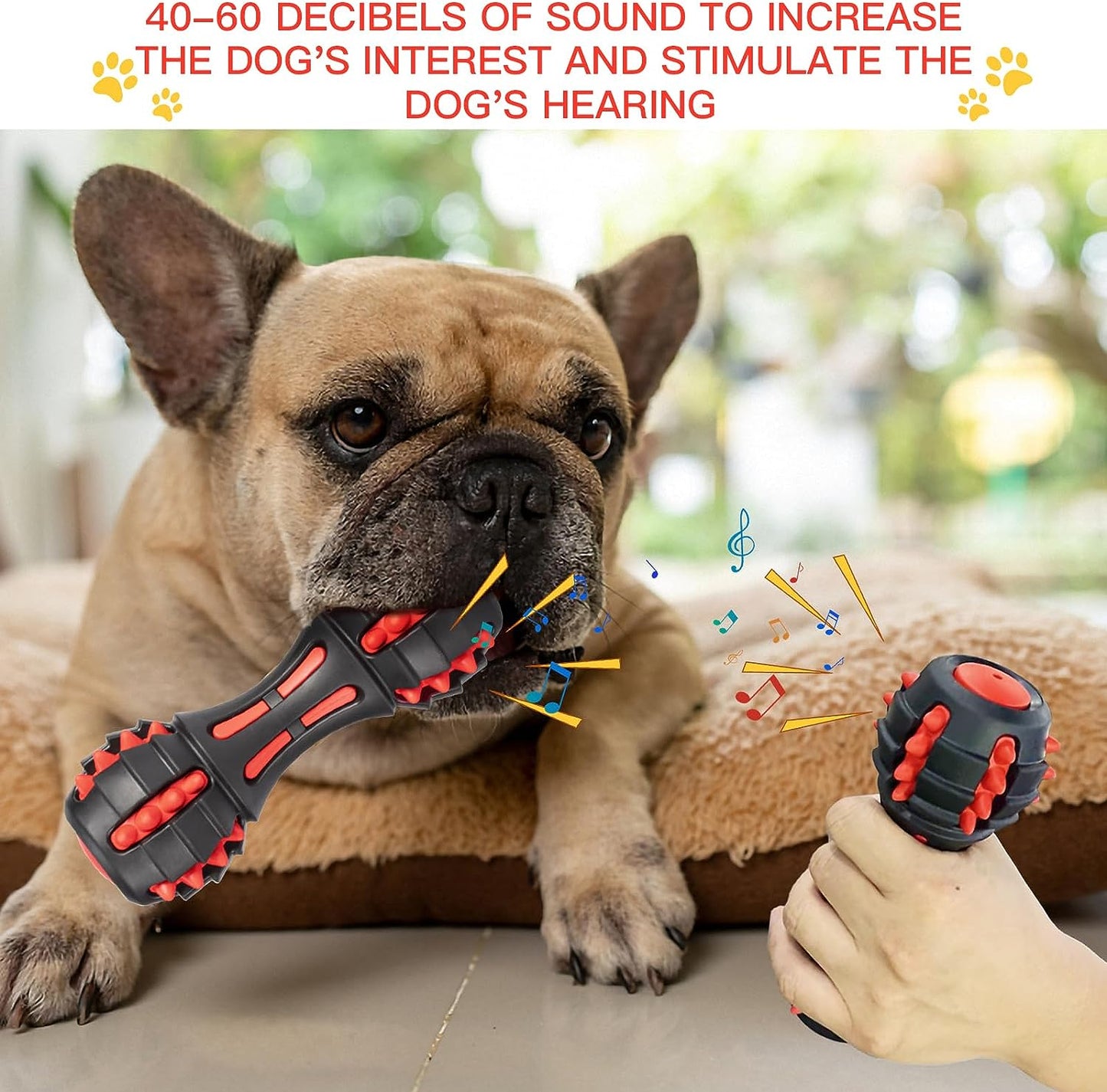 Dog Squeaky Toys, Chew Toys for Aggressive Chewers, Rubber Dog Toy, Durable Squeaky Dog Toys for Large Medium Small Dogs,Blue&Yellow