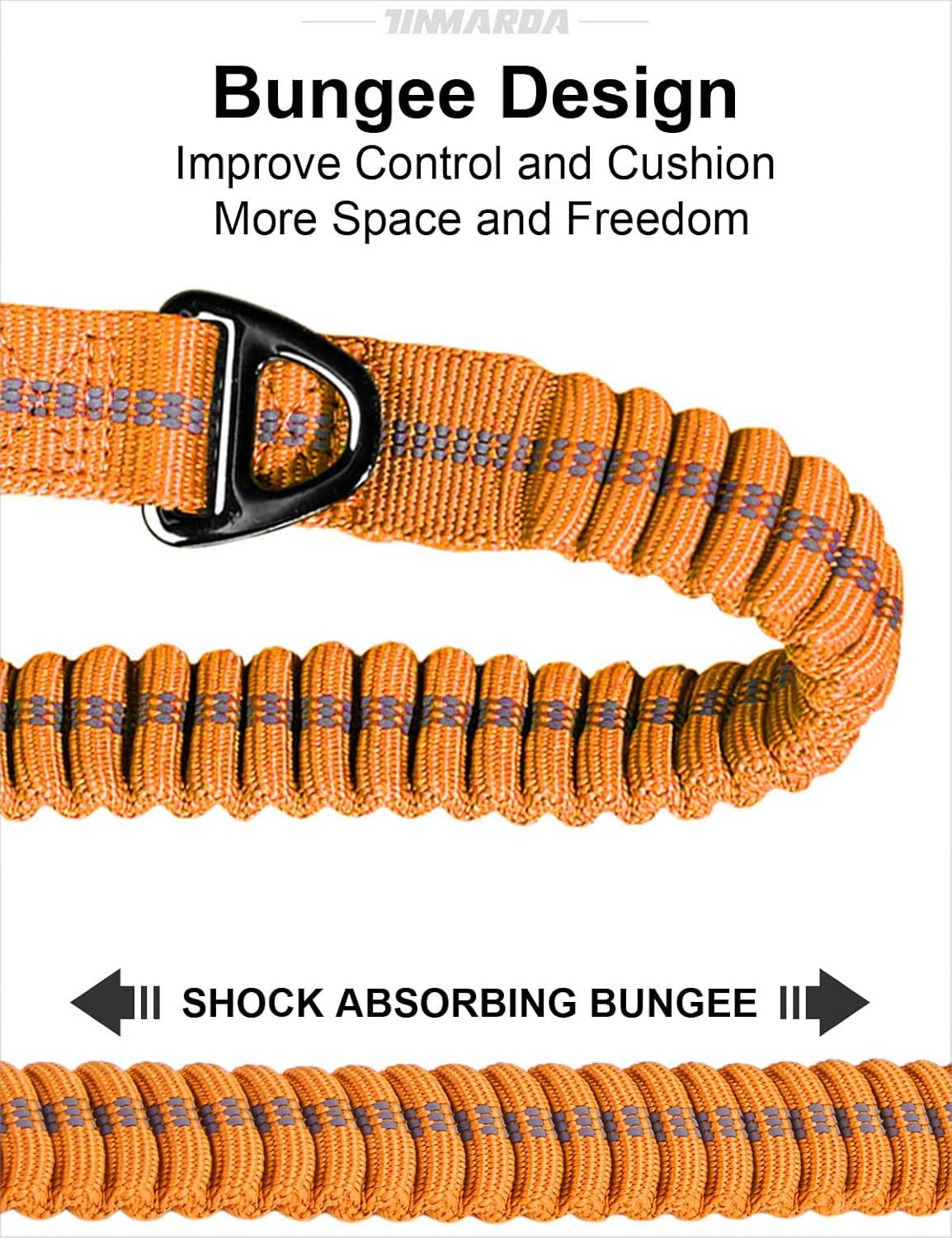 Heavy Duty Dog Leash, 4-6FT Shock Absorbing Dog Leashes with Traffic Handle and Comfortable Padded Handles, Advanced Easy Metal Clip, No Pull Reflective Leash for Medium Large Dogs,Orange