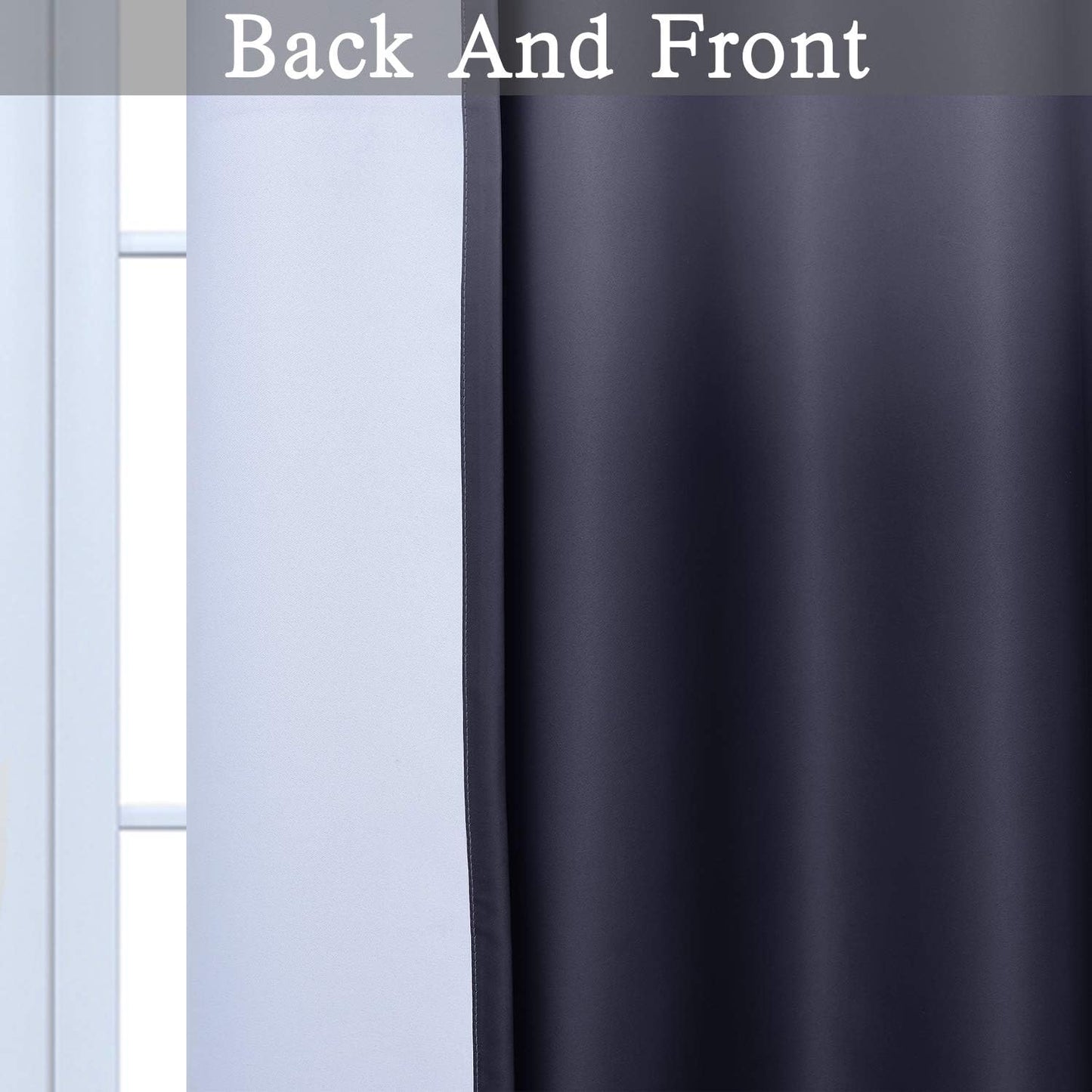 Ombre Room Darkening Curtains for Bedroom,  Light Blocking Thermal Insulated Grommet Window Curtain/Drapes for Living Room,2 Panels,White&Black