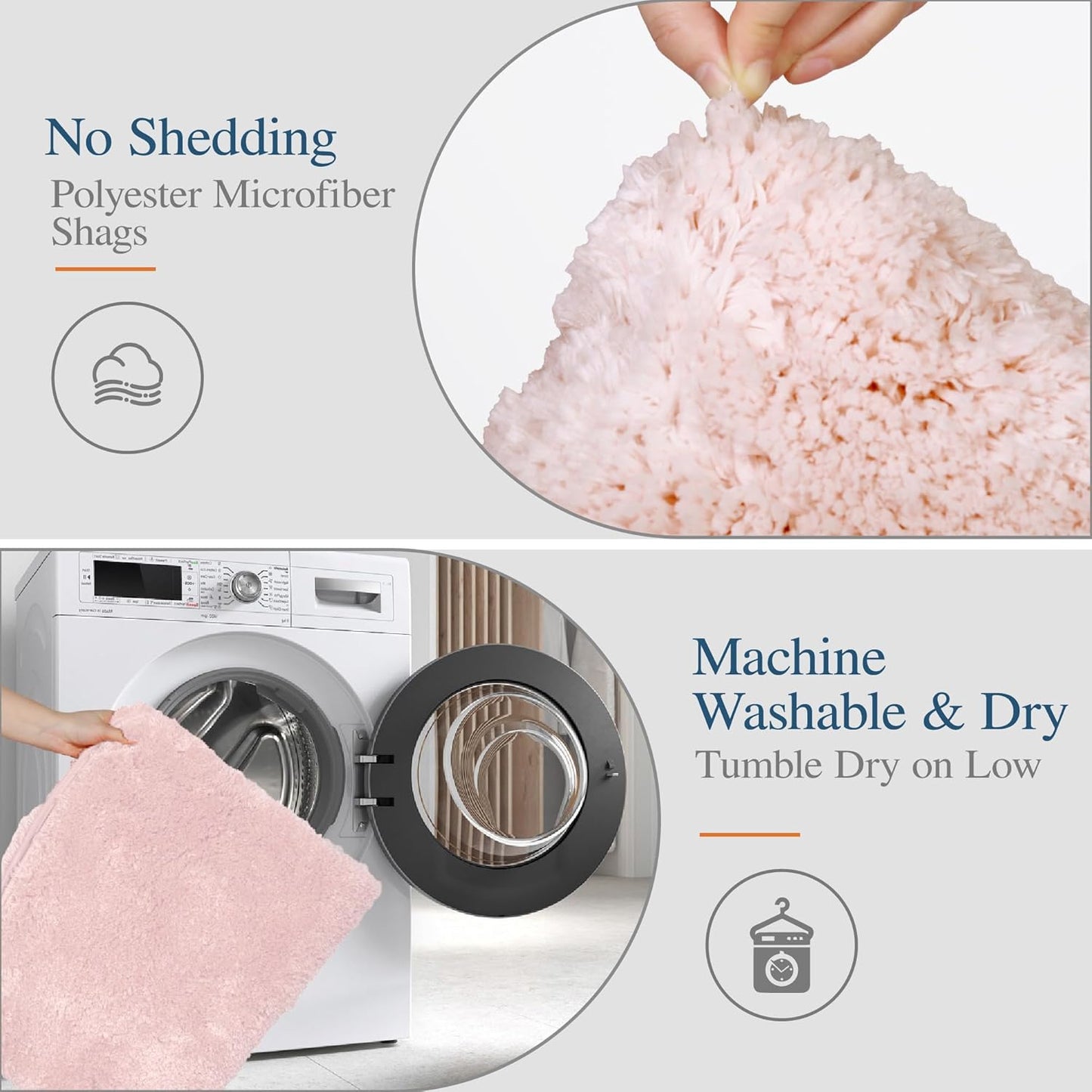 Bath Rug for Bathroom Non Slip Bathroom Mat Water Absorbent Soft Microfiber Shaggy Bathroom Rug Machine Washable Bath Mat,Pink