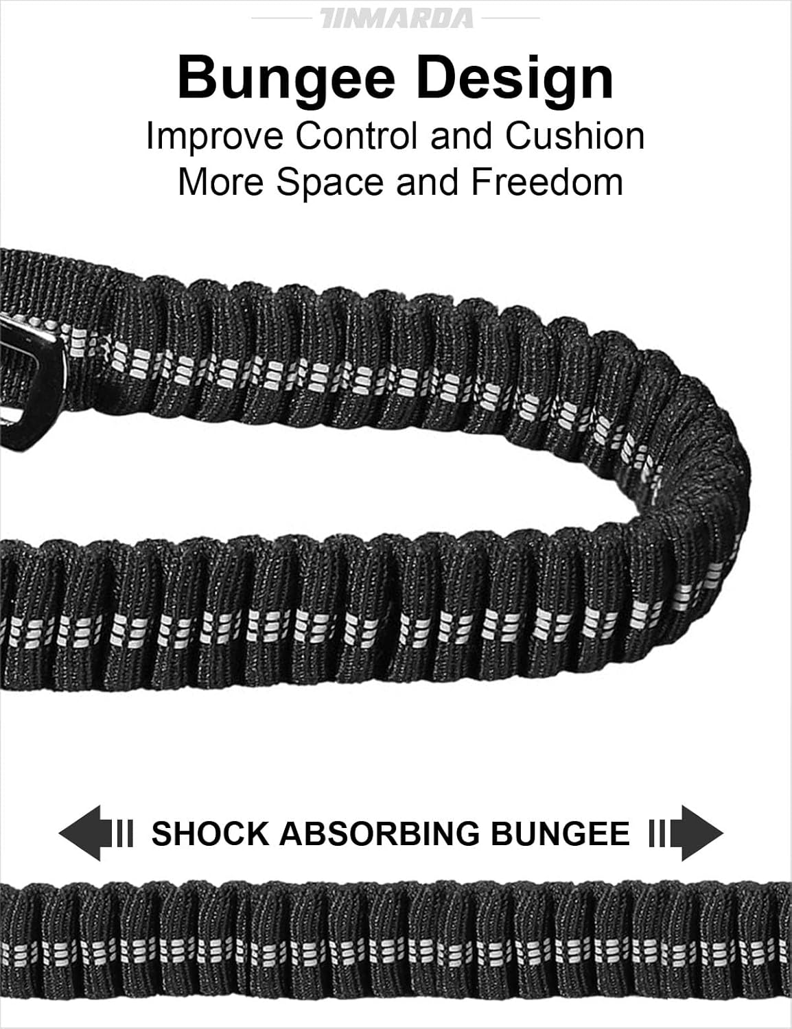 Heavy Duty Dog Leash, 4-6FT Shock Absorbing Dog Leashes with Traffic Handle and Comfortable Padded Handles, Advanced Easy Metal Clip, No Pull Reflective Leash for Medium Large Dogs,Black