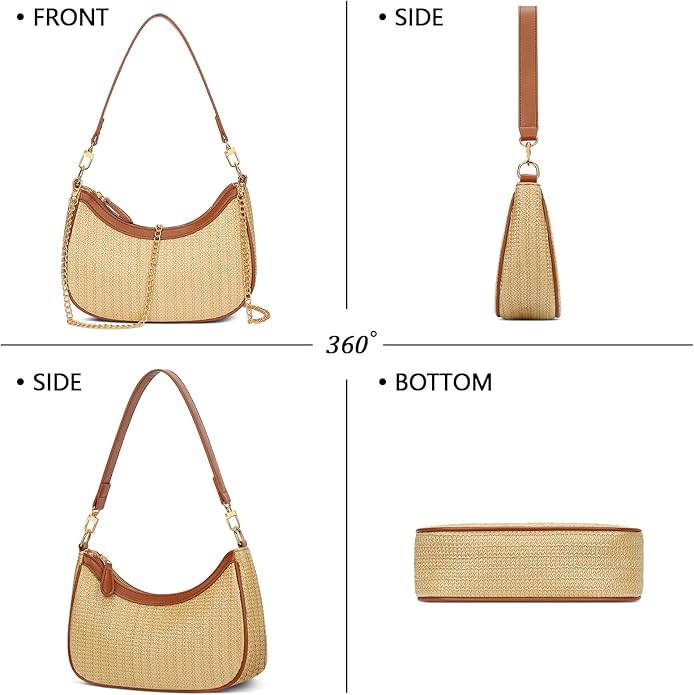 Shoulder Bag for Women Cute Hobo Purses and Handbags Retro Clutch Underarm Purse | Cute, Khaki