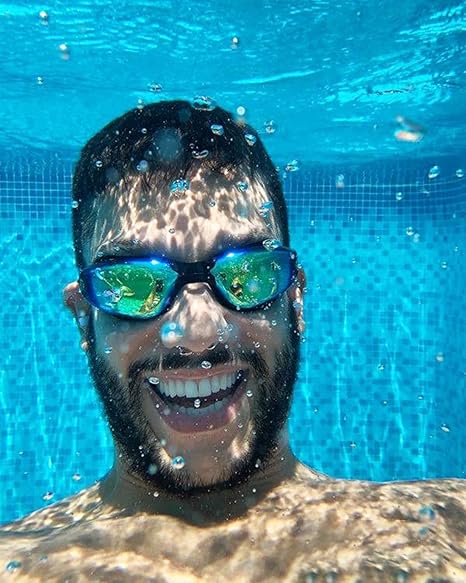 Swim Goggles, Swimming Goggles No Leaking Full Protection Adult Men Women Youth,Black Colorful