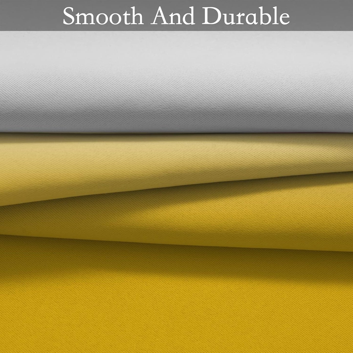 Ombre Room Darkening Curtains for Bedroom, Light Blocking Thermal Insulated Grommet Window Curtain/Drapes for Living Room,2 Panels,Gold&White