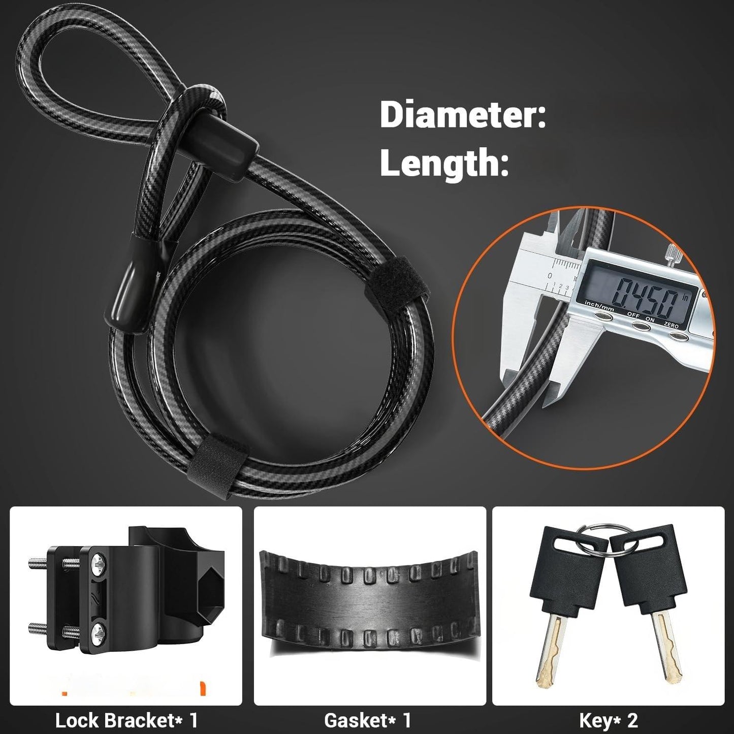 Bike Lock: Heavy Duty Anti Theft Bike U Lock with Security Steel Cable, Keys & Sturdy Mounting Bracket for Road, Mountain, Electric & Folding Bike