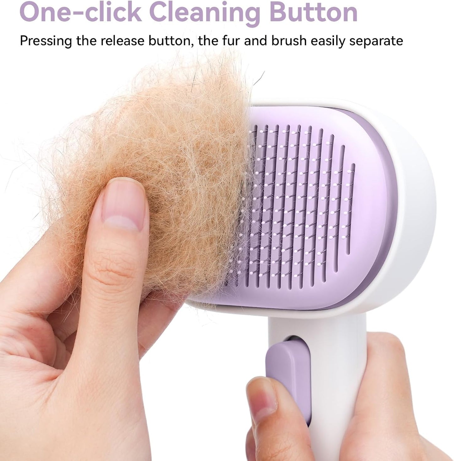 Cat Brush for Shedding, Indoor Cats, Long or Short Haired Cats, Cat Grooming Brush Cat Comb for Kitten Rabbit Massage Removes Loose Fur,Purple