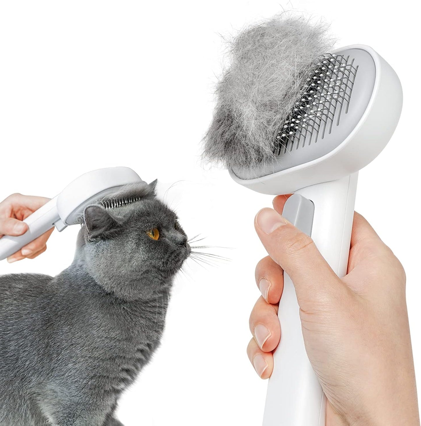 Cat Brush for Shedding, Indoor Cats, Long or Short Haired Cats, Cat Grooming Brush Cat Comb for Kitten Rabbit Massage Removes Loose Fur,White