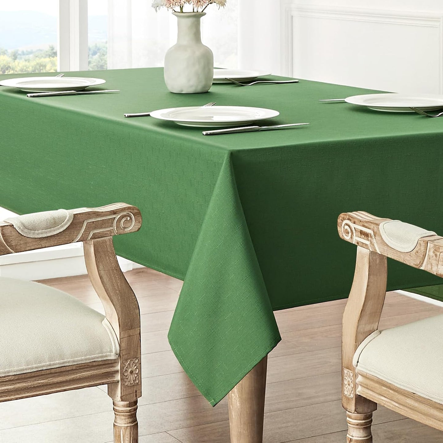 Tablecloths, Waterproof Table Cloth, Linens Wrinkle Free Anti-Fading, Rustic Table Cover Decoration for Kitchen Dinning Christmas,Lemon Green