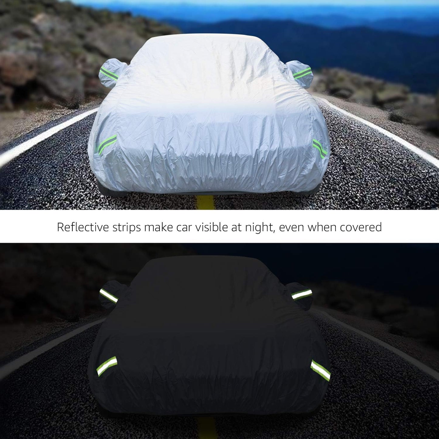 Car Cover, Indoor Protection, Breathable Dustproof Cover, Gray, 210D Oxford Cotton inside,See Vehicle Size,Winter Rain Sun SUV Sedan,Silver