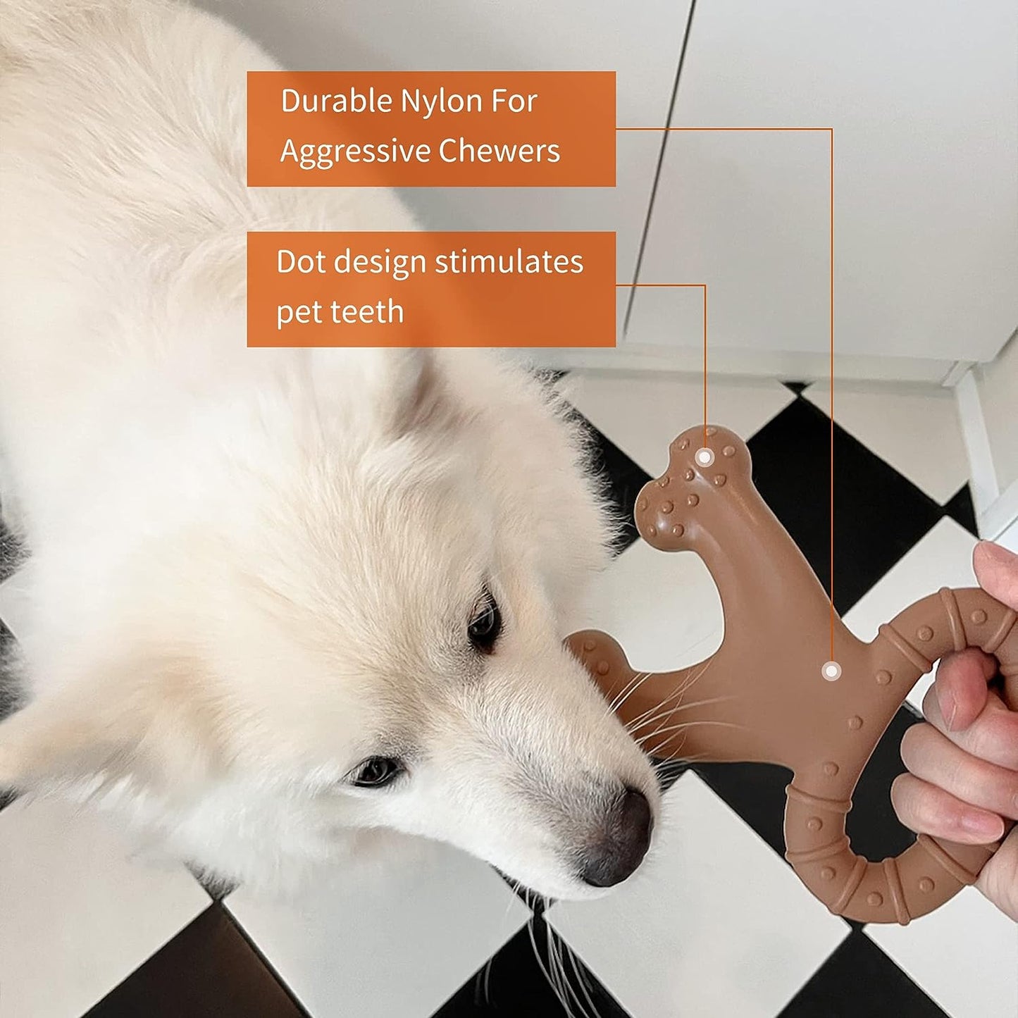 Dog Toys for Aggressive Chewers, Beef Flavor Indestructible Dog Chew Toys for Aggressive Chewers, Tough Dog Chew Toys for Large/Medium/Small Dogs