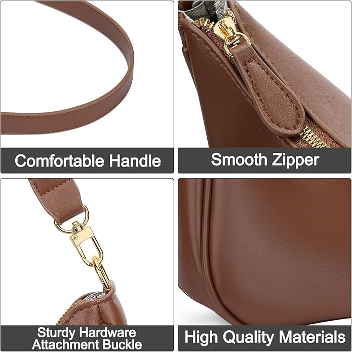 Shoulder Bag for Women Cute Hobo Purses and Handbags Retro Clutch Underarm Purse | Cute, Brown