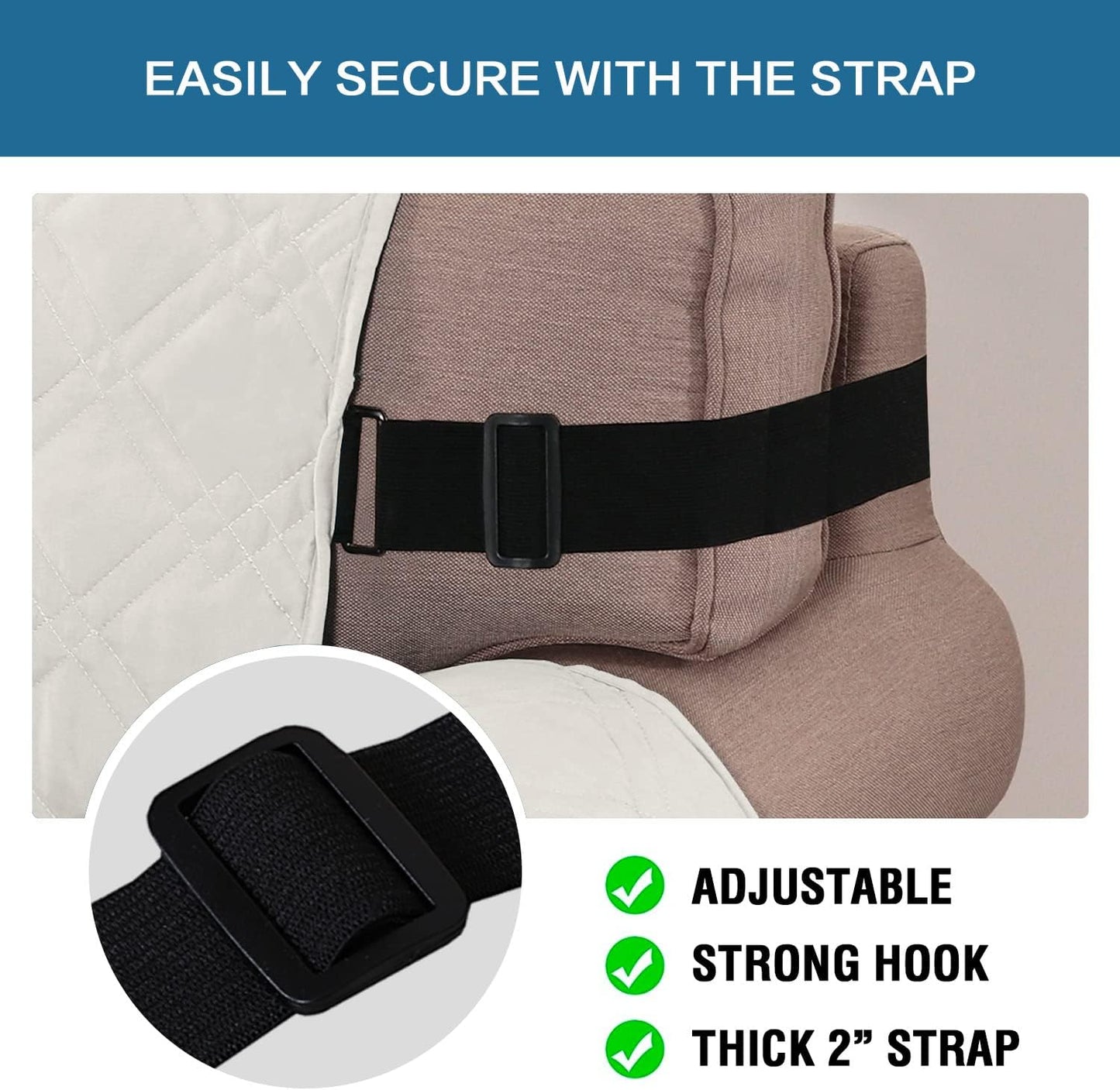 100% Waterproof ,Non-Slip Reclining Cover for Recliner Chair Washable Chair Cover Furniture Protector with Elastic Straps for pet ,kid ,Off White