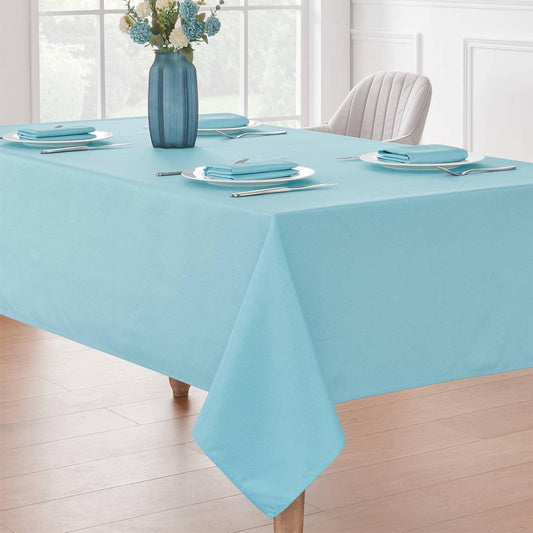 Tablecloths, Waterproof Table Cloth, Linens Wrinkle Free Anti-Fading, Rustic Table Cover Decoration for Kitchen Dinning Christmas,Lake Blue