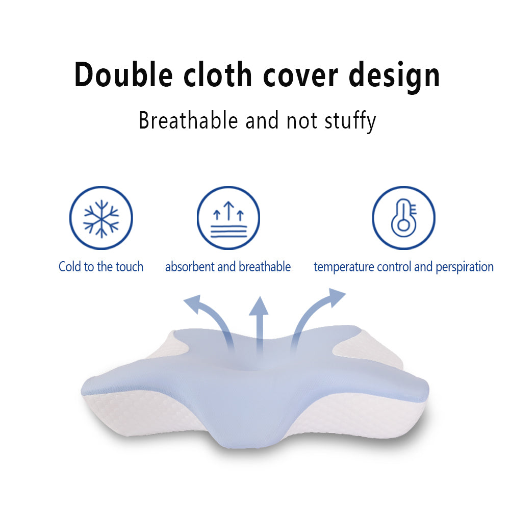 Cervical Pillow for Neck and Shoulder,Contour Memory Foam Pillow,Ergonomic Neck Support Pillow for Side Back Stomach Sleepers with Pillowcase,Black