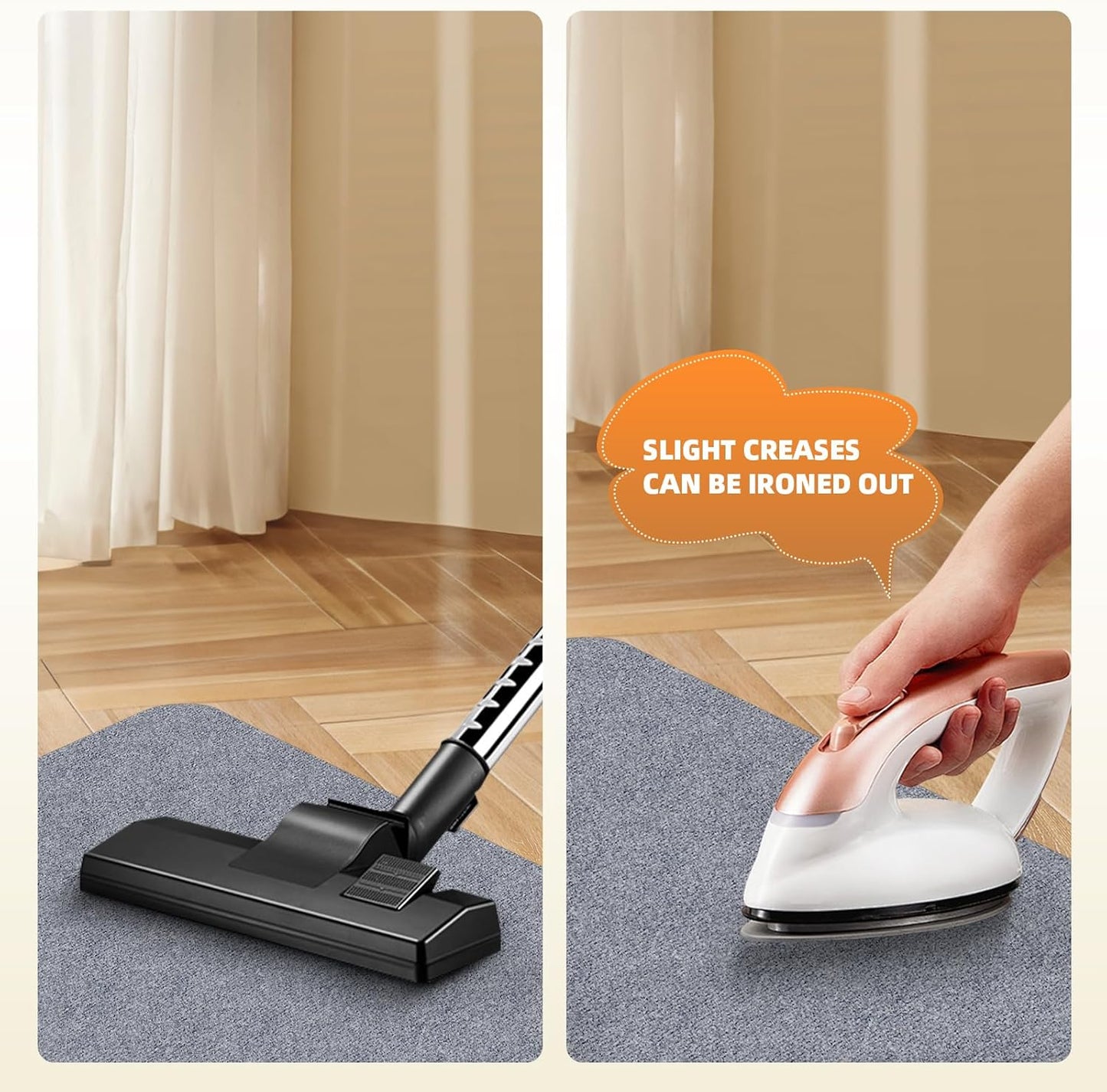 Office Chair Mat for Hardwood and Tile Floor, Computer Desk Chair Mats, Anti-Slip Mat for Rolling Chair, Large Floor Protector for Home Office, Light Grey
