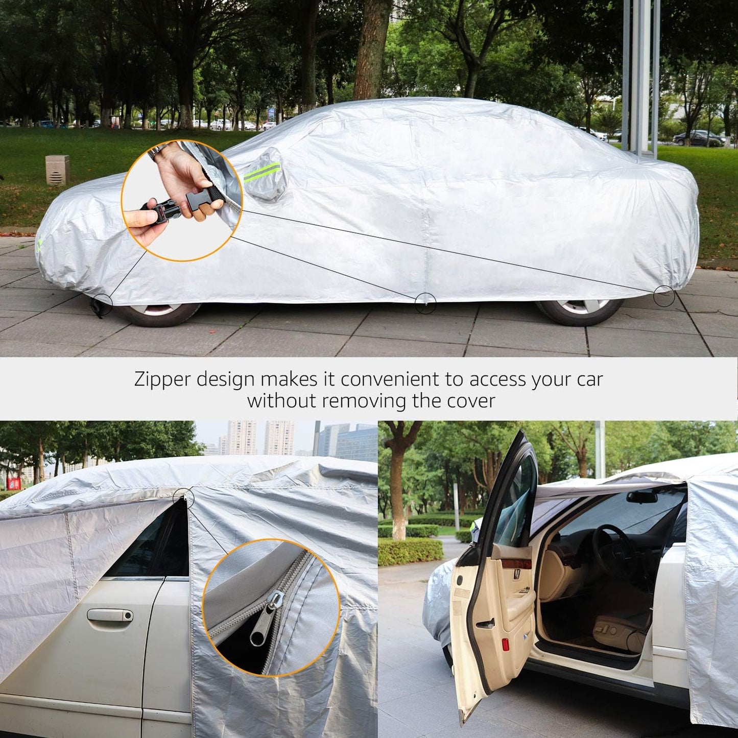 Car Cover, Indoor Protection, Breathable Dustproof Cover, Gray, 210D Oxford Cotton inside,See Vehicle Size,Winter Rain Sun SUV Sedan,Black