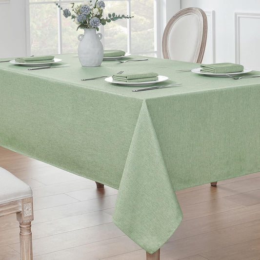 Tablecloths, Waterproof Table Cloth, Linens Wrinkle Free Anti-Fading, Rustic Table Cover Decoration for Kitchen Dinning Christmas,Green