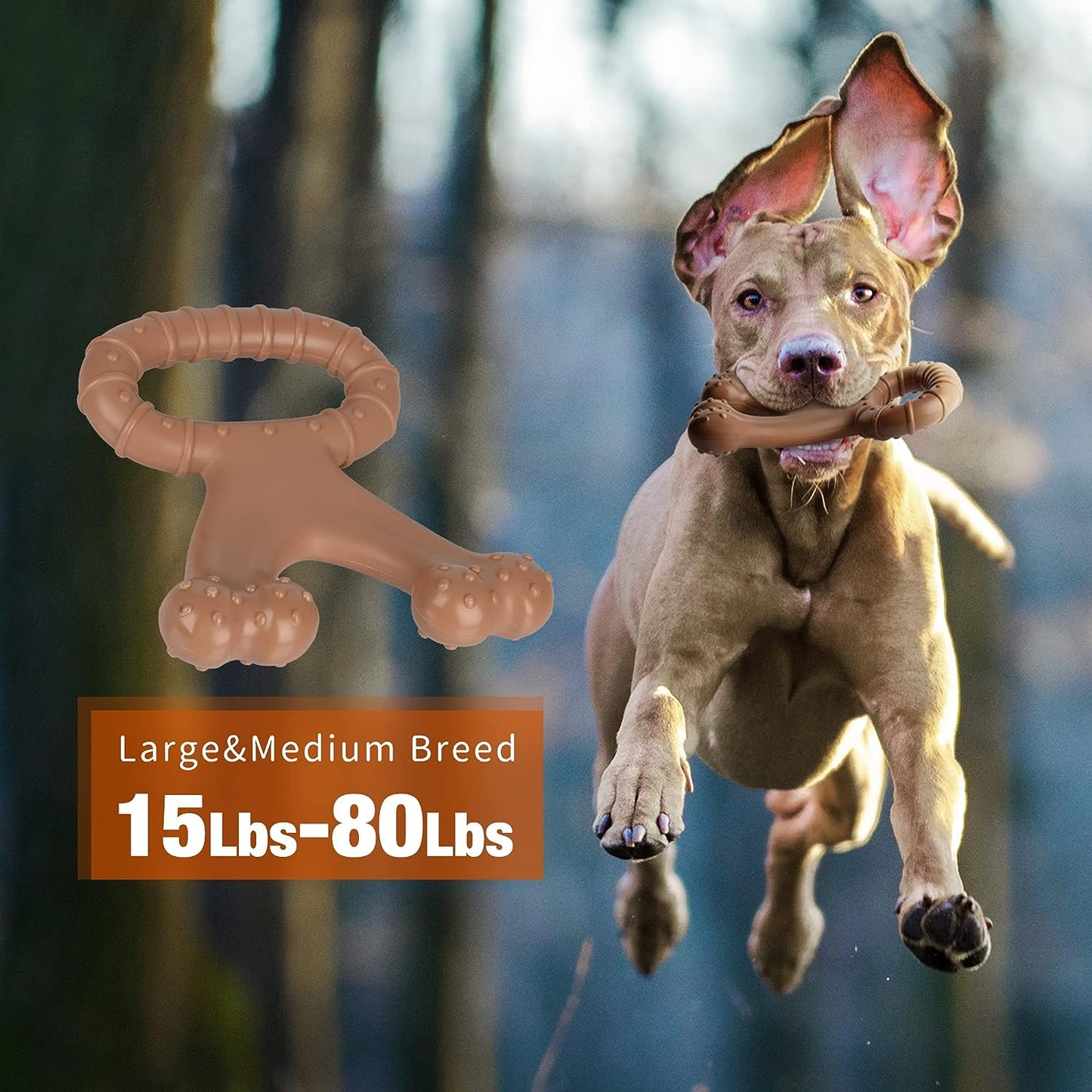 Dog Toys for Aggressive Chewers, Beef Flavor Indestructible Dog Chew Toys for Aggressive Chewers, Tough Dog Chew Toys for Large/Medium/Small Dogs