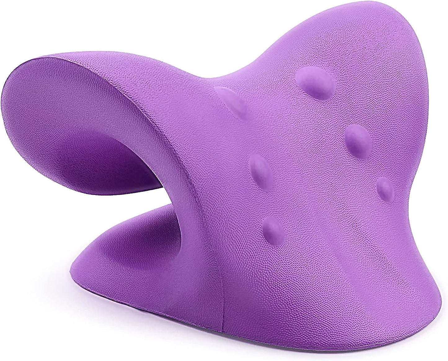 Neck and Shoulder Relaxer, Cervical Traction Device for TMJ Pain Relief and Cervical Spine Alignment, Neck Stretcher (Purple)