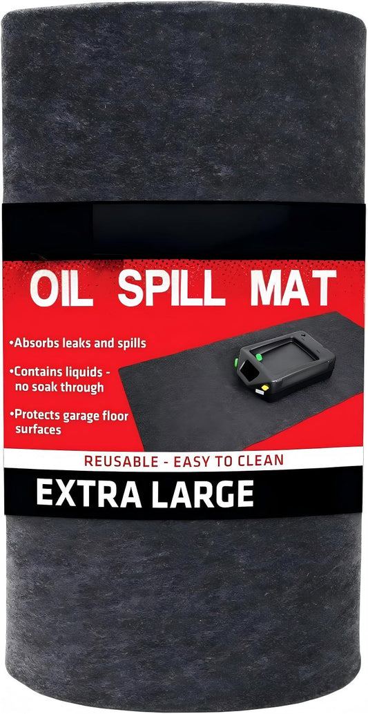 Oil Spill Mat,Premium Absorbent Oil Pad, Reusable, Washable, Durable, Waterproof Backing Contains Liquids, Protects Garage Floor Surface
