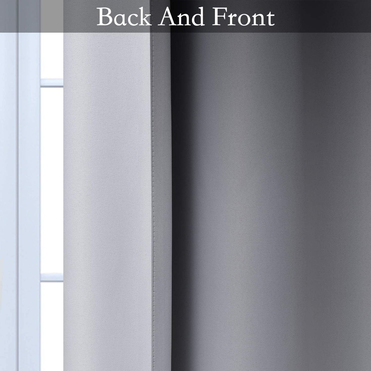 Ombre Room Darkening Curtains for Bedroom,  Light Blocking Thermal Insulated Grommet Window Curtain/Drapes for Living Room,2 Panels,Grey&White