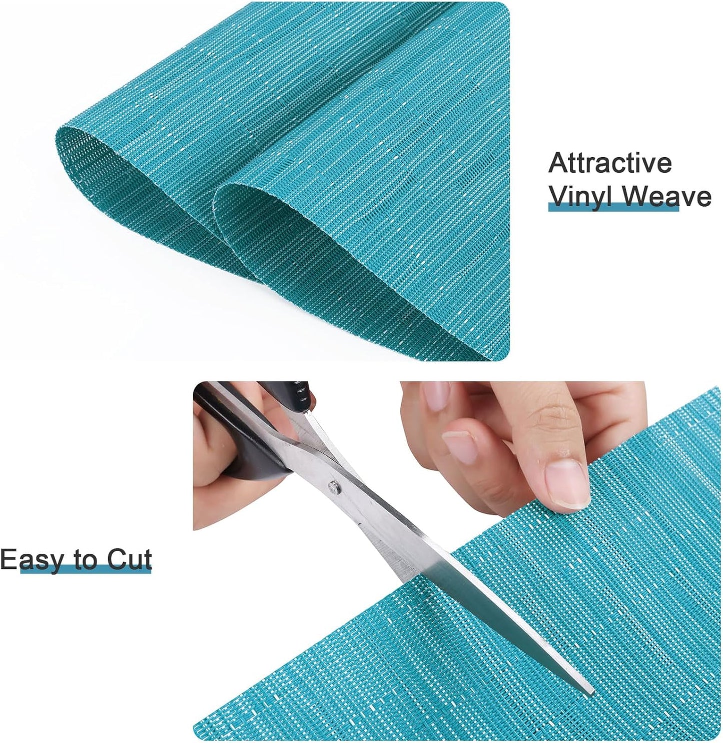 Round Table Placemats Set Wedge Shaped Place Mat with Centerpiece Round Mat Heat Resistant Table Mats Washable, Blue