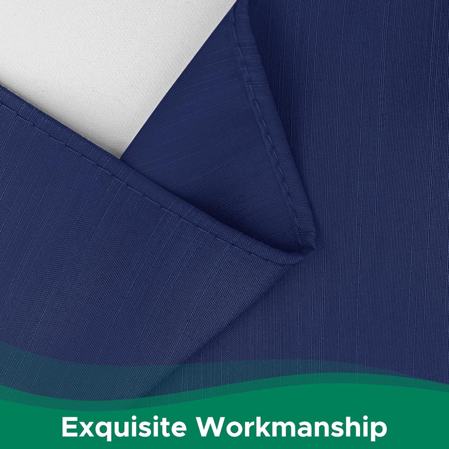 Wrap Around Bed Skirts  15" Drop, Aqua Adjustable Elastic Dust Ruffles Easy Fit Wrinkle & Fade Resistant  Machine Washable ,Navy