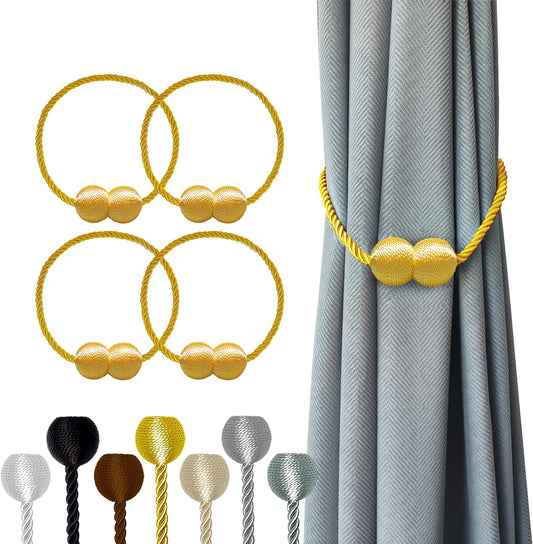 Curtain Tiebacks Buckles Holdbacks Holders Hooks Clip for Home Outdoor Bedroom Office Decorative Curtain(Gold)