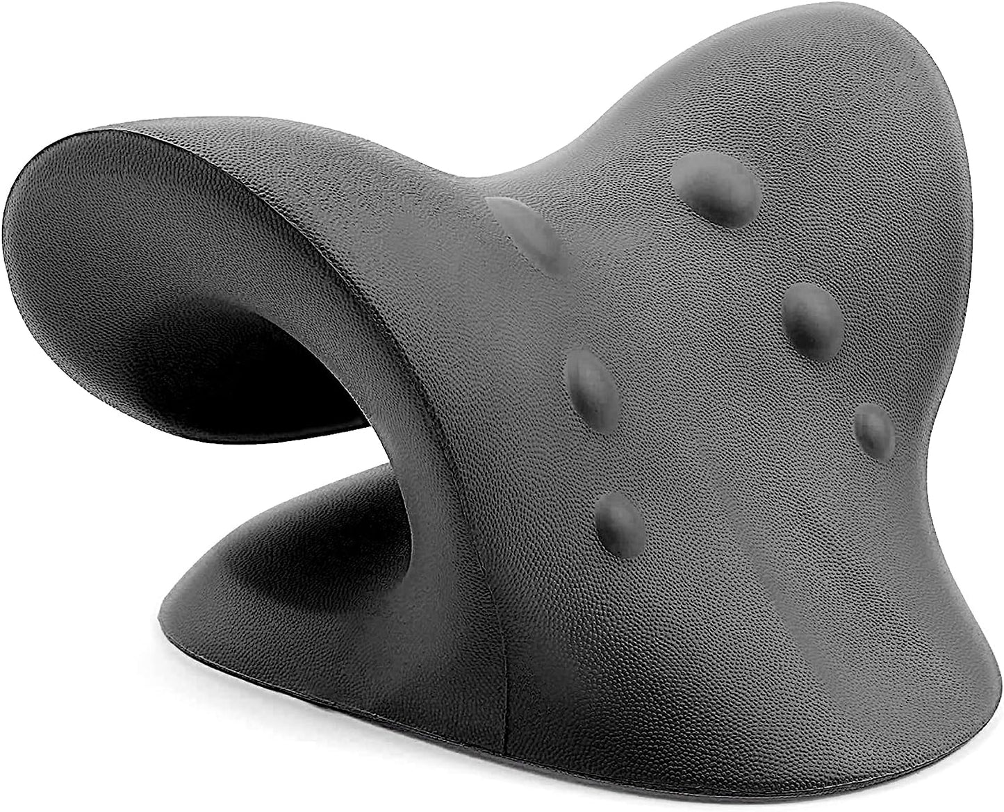 Neck and Shoulder Relaxer, Cervical Traction Device for TMJ Pain Relief and Cervical Spine Alignment, Neck Stretcher (Black)