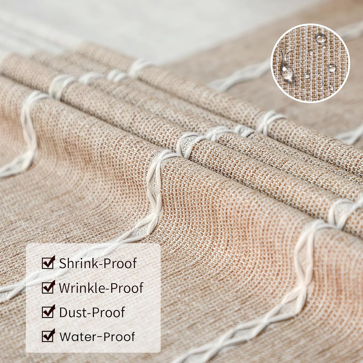 Tablecloths, Waterproof Table Cloth, Linens Wrinkle Free Anti-Fading, Rustic Table Cover Decoration for Kitchen Dinning Christmas,Coffee