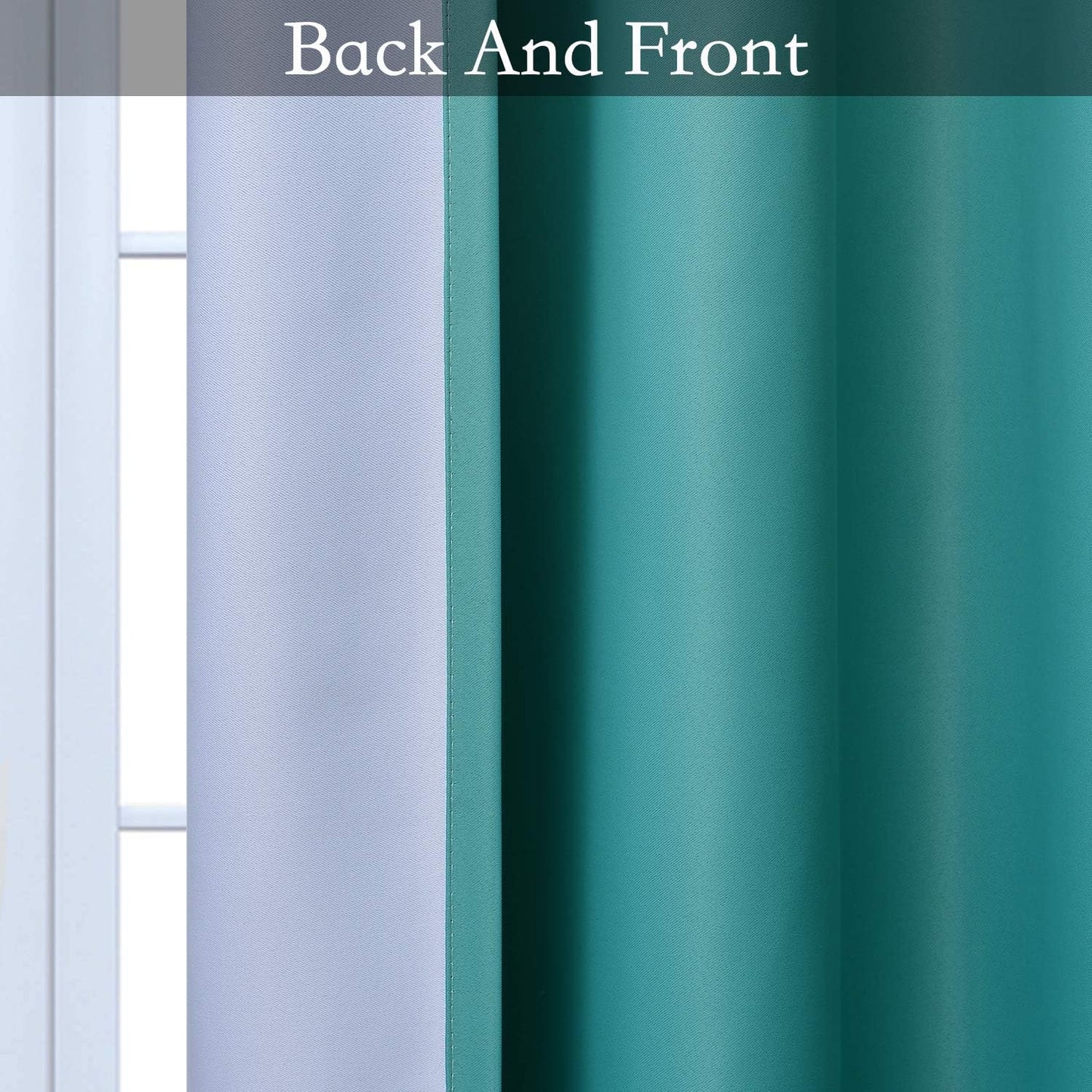 Ombre Room Darkening Curtains for Bedroom,  Light Blocking Thermal Insulated Grommet Window Curtain/Drapes for Living Room,2 Panels,White&Green
