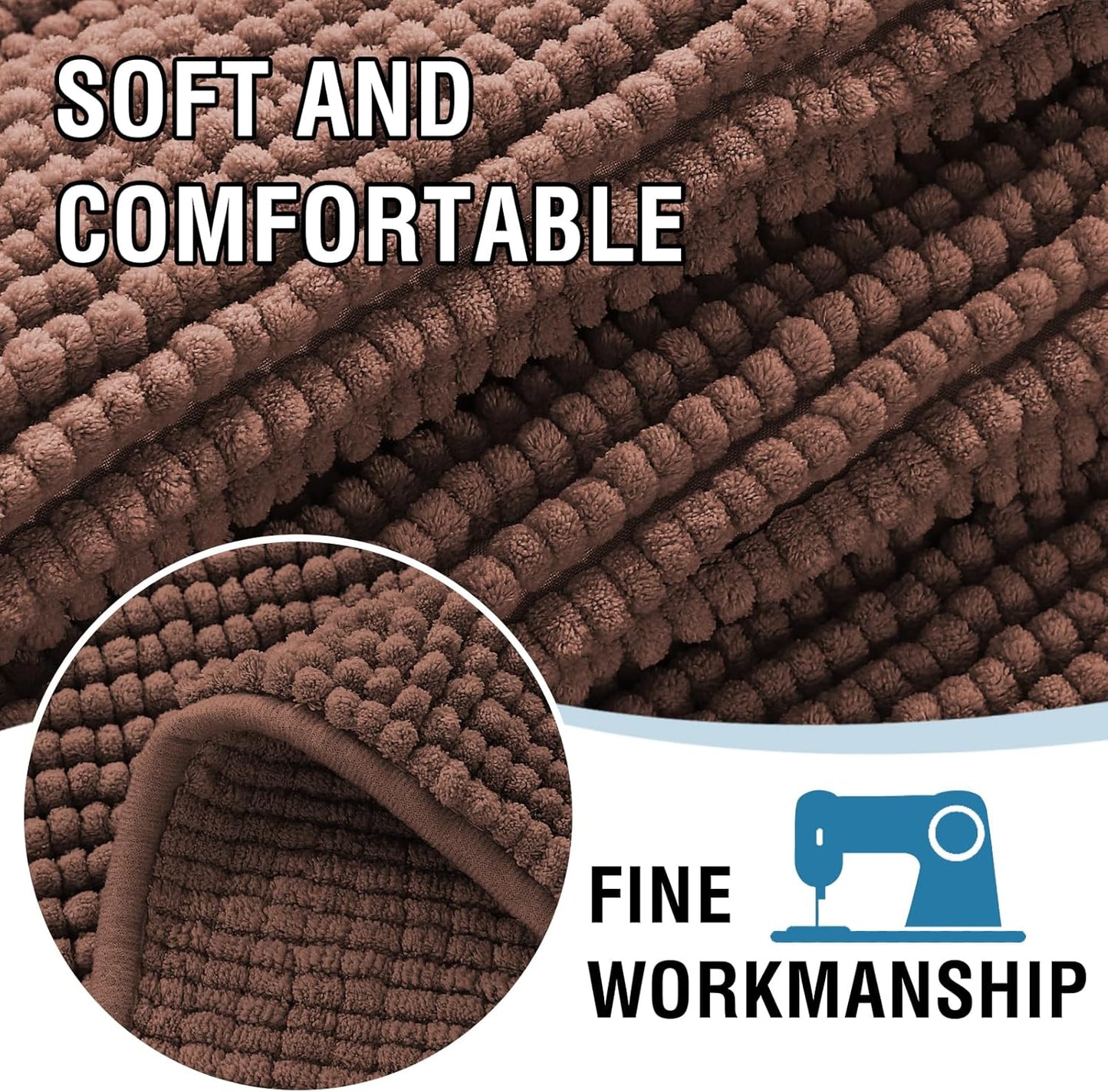 Plush Chenille Dog Bed Cover Thick Soft Sofa Cover for Cushion Couch Anti Slip Couch Cover Water Resistant Furniture Protector for Dog, Pet, Cat,Caramel