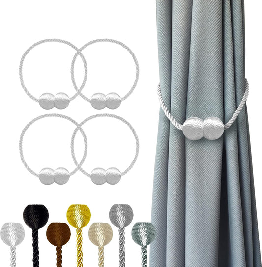 Curtain Tiebacks Buckles Holdbacks Holders Hooks Clip for Home Outdoor Bedroom Office Decorative Curtain(White)