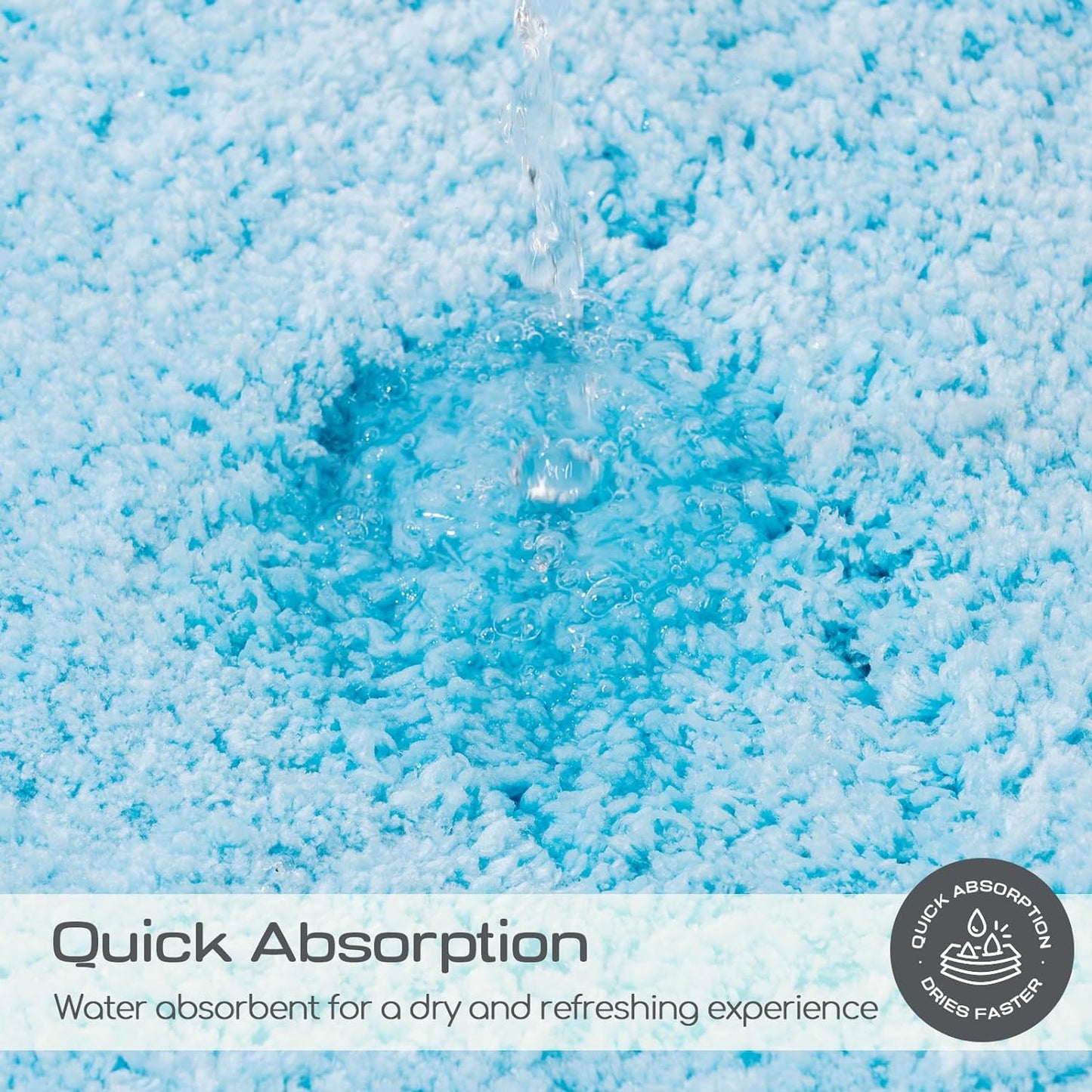 Bath Rug for Bathroom Non Slip Bathroom Mat Water Absorbent Soft Microfiber Shaggy Bathroom Rug Machine Washable Bath Mat,Skyblue