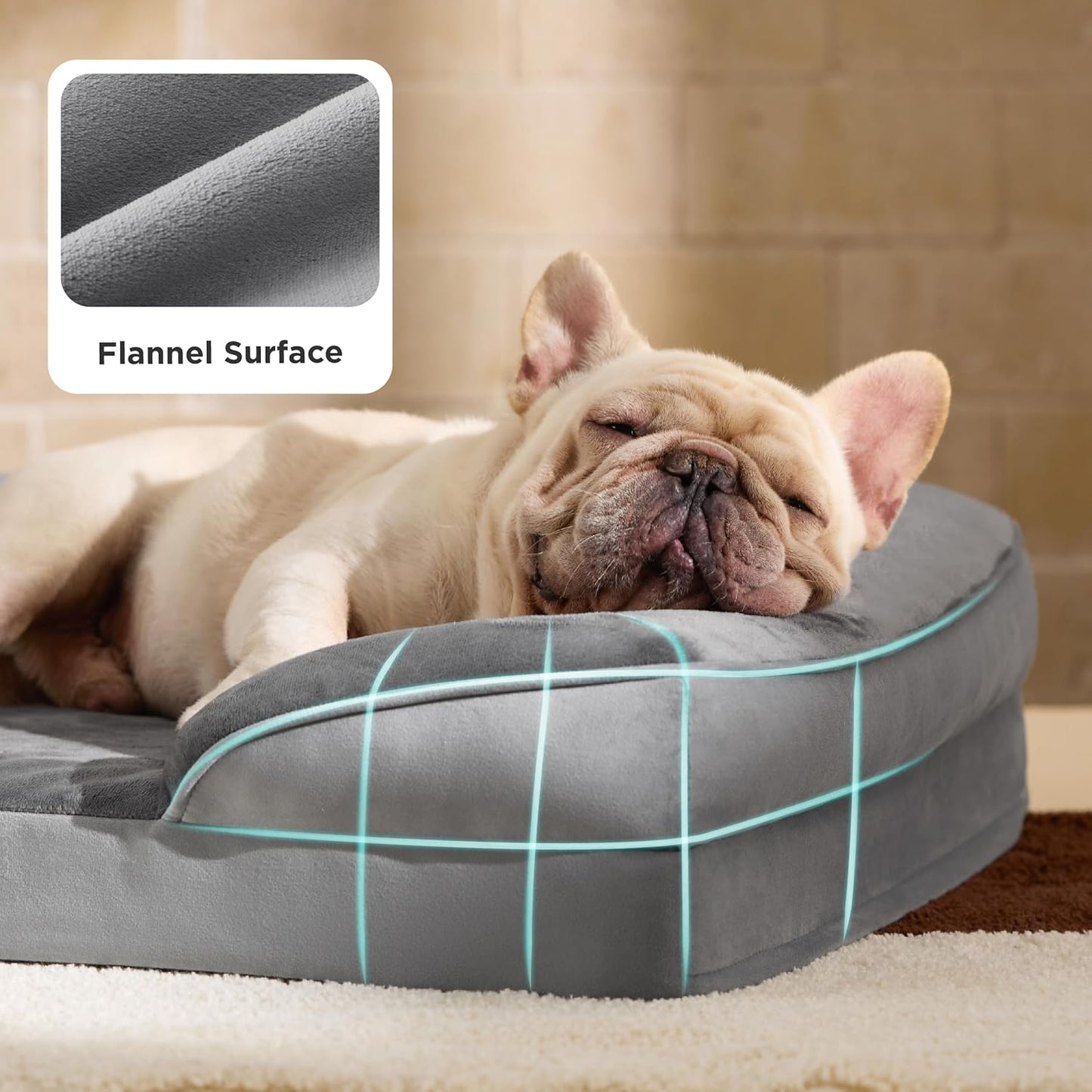 Dog Bed - Washable Small Medium Dog Cat Bed Waterproof, Comfort Cats Couch Sofa with Washable Removable Cover, Pets Bed with Nonskid Bottom, Light Grey