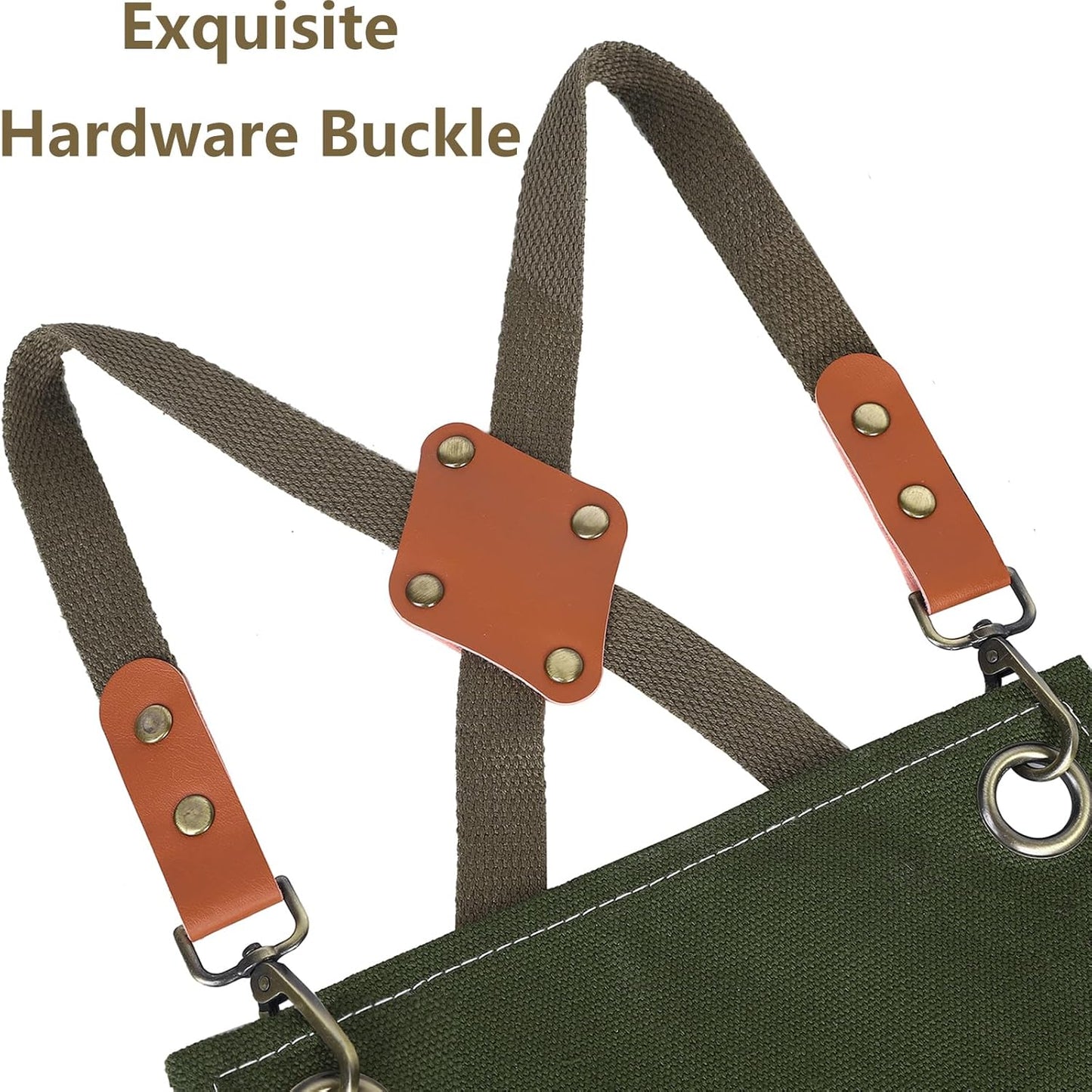 Chef Aprons for Men Women with Oversized Pockets,Cotton Canvas Cross Back Heavy Duty Work Apron,Army Green