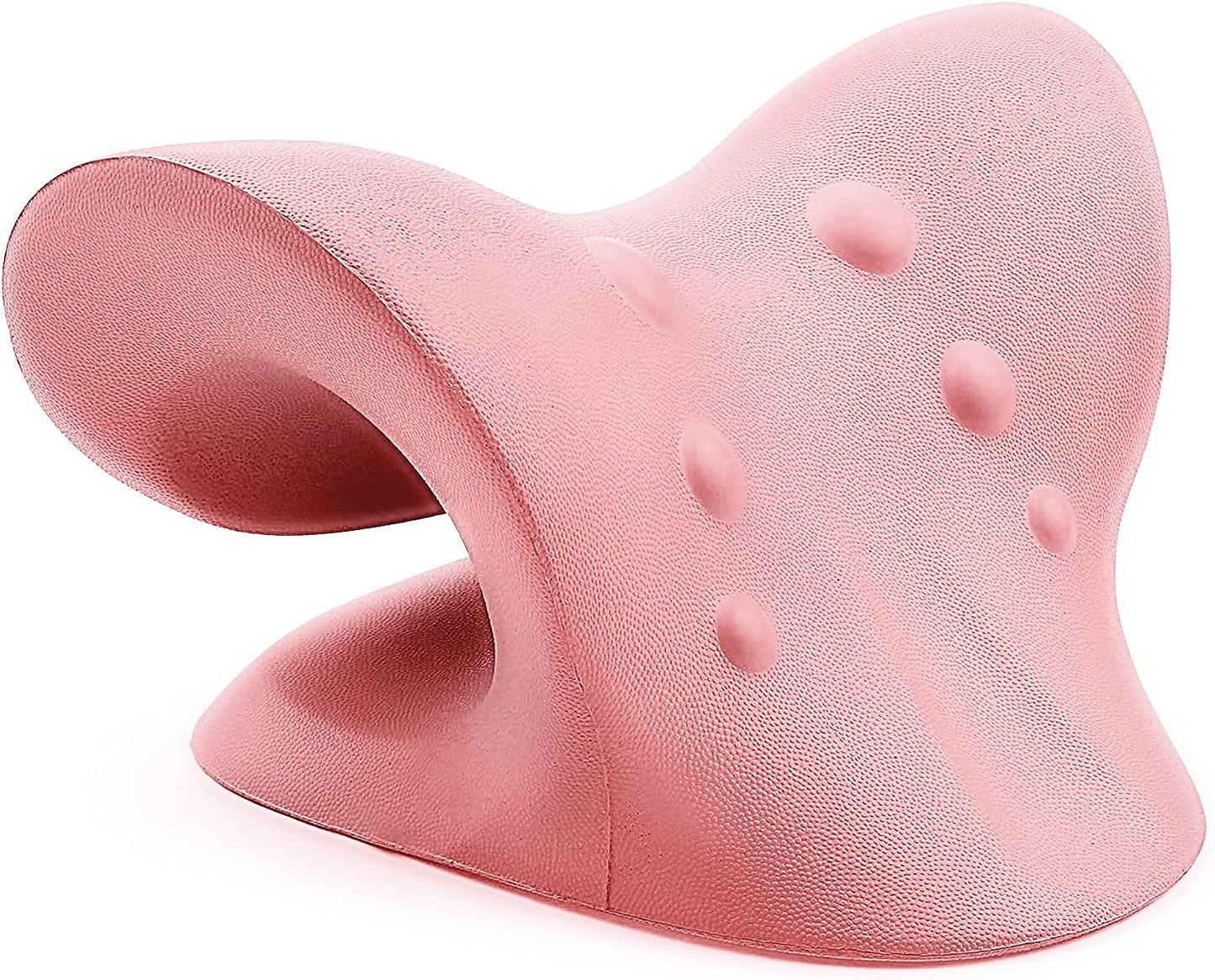 Neck and Shoulder Relaxer, Cervical Traction Device for TMJ Pain Relief and Cervical Spine Alignment, Neck Stretcher (Pink)