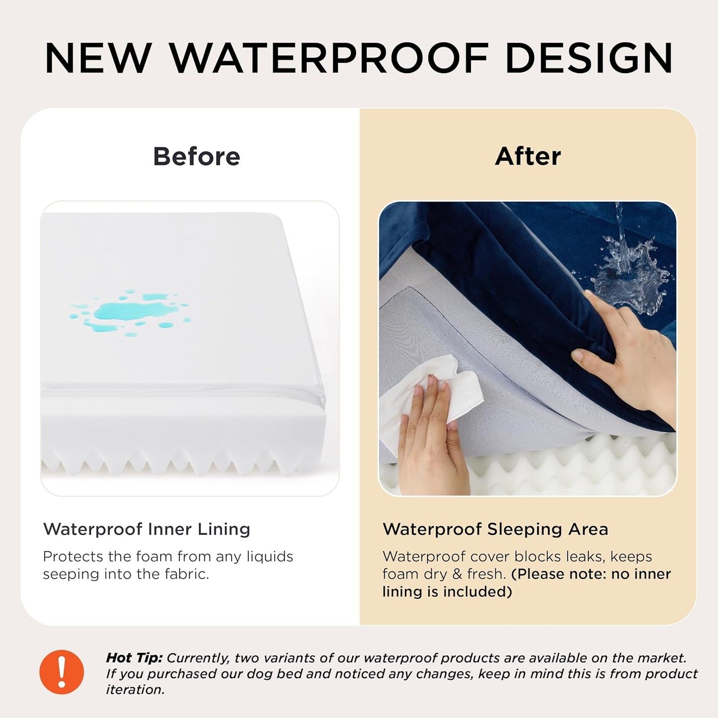 Dog Bed - Washable Small Medium Dog Cat Bed Waterproof, Comfort Cats Couch Sofa with Washable Removable Cover, Pets Bed with Nonskid Bottom, Navy