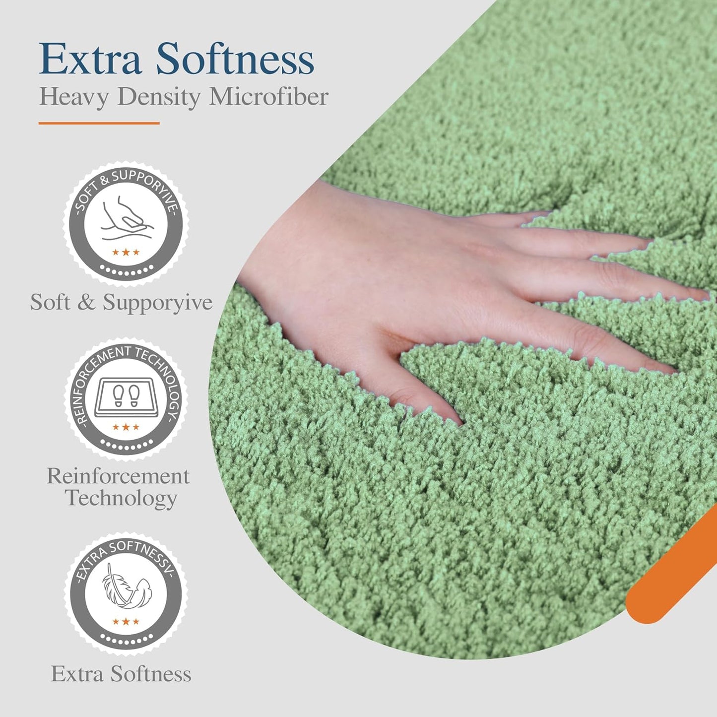 Bath Rug for Bathroom Non Slip Bathroom Mat Water Absorbent Soft Microfiber Shaggy Bathroom Rug Machine Washable Bath Mat,Green